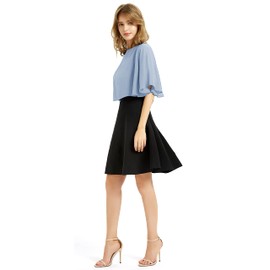 BUCUXE Soft Chiffon Shawl Wraps Shrug for Evening Wedding Women Accessories(Blue)