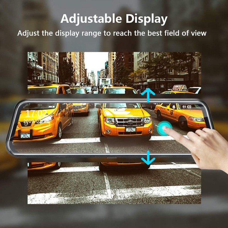 Jansite 10'' Full HD Touch Screen Rear View Mirror Dash
