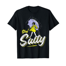 Vintage Salty Meme All These Flavors Girl holding Umbrella T-Shirt