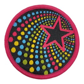 Retro Star Rainbow Disco Vintage Style SEW ON Garment Patch Applique
