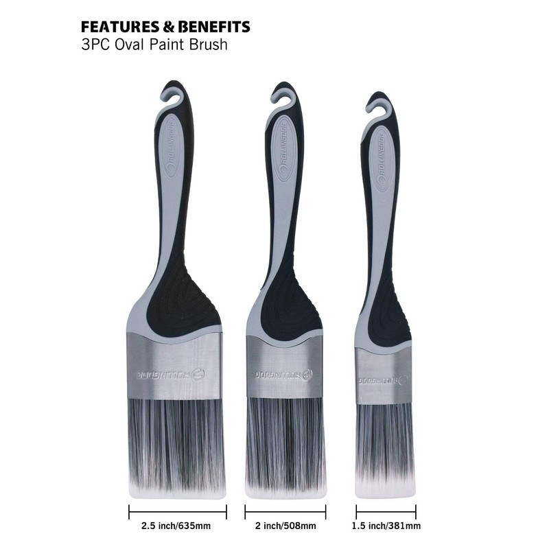 ROLLINGDOG Oval Cutting Brush Set, 1.5", 2", 2.5" for Window