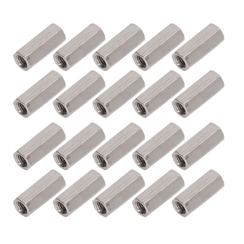 20Pcs Hex Coupling Nut 304 Stainless Steel Rust Proof Female