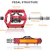 GEWAGE Bicycle Pedals, Flat Double Function and SPD Pedal with