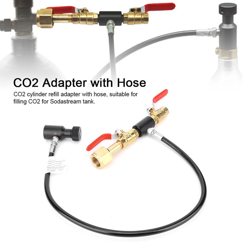 CO2 Cylinder Refill Adapter with Hose for Sodastream Filling G1/2