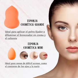 Juego de 15 esponjas de maquillaje,polvo facial, esponjas de maquillaje, mini aplicadores, Mini Esponjas de Maquillaje para polvo suelto de base, base y corrector líquido o en crema (Naranja)
