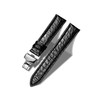 Moran Genuine Leather Band Alligator and Cowhide Replacement Deployment Buckle Watch strap18mm to 24mm Crocodile Leather Strap for Men's and Women's