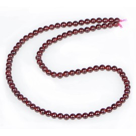AD Beads Natural Gemstone Round Loose Beads 15" for Bracelet Necklace Earrings Jwelery Making Crafts DIY (4mm, Dark Red Garnet)