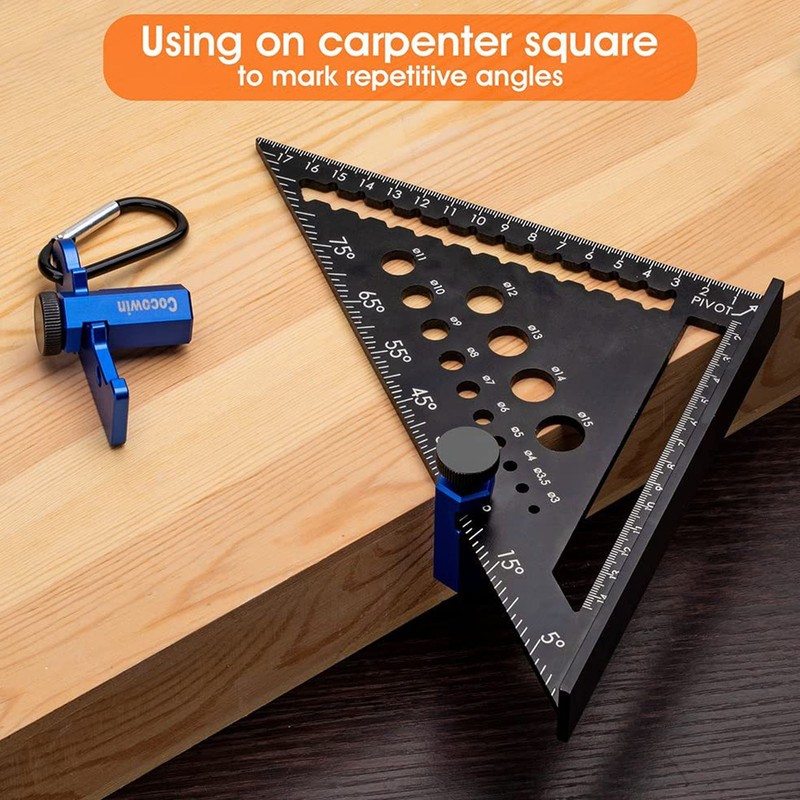 Tall Stair Gauge for Framing Square Carpentry Rafter Layout Attachment