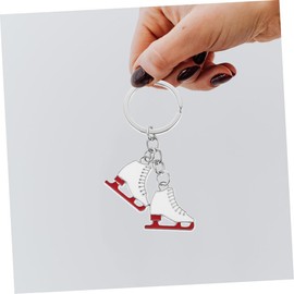 SUPVOX 3Pcs Ice Skating Keychains - Adorable Zinc Alloy Ice Skates Keychains for Purse, Bag, Winter Sports, White, 2.95 * 1.18 * 1.18inch