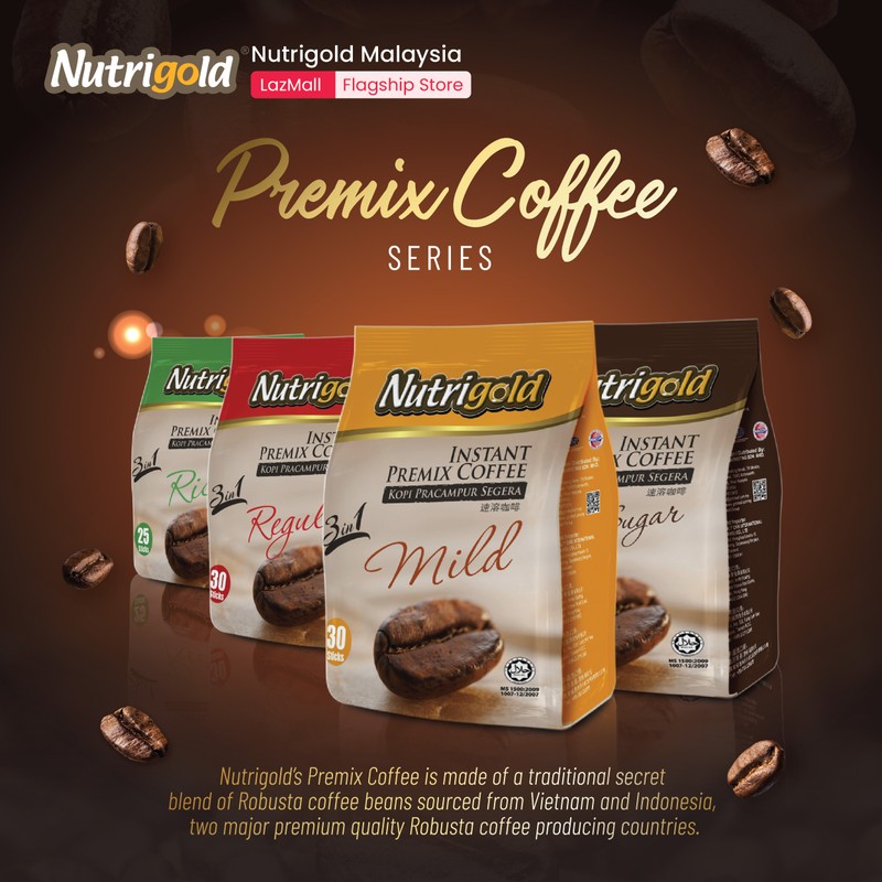 NUTRIGOLD Premix Instant Coffee Mix 3 in 1 - Mild
