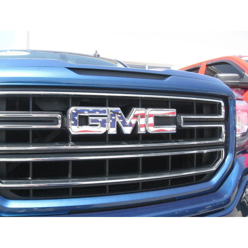EmblemsPlus GMC Canyon American Flag GMC Grille Emblem Overlay Decal
