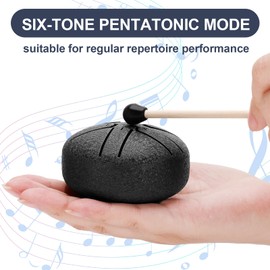 ZhouBoat 2PCS Rain Drum for Outside, Steel Tongue Drum Rain Chime, 3 Inch 6 Notes Hand Drums, Mini Handpan Drum Percussion Instrument for Musical Education Entertainment Meditation Yoga Zen (Black, Dark Blue)