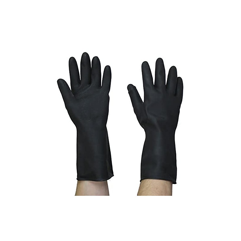 Marigold Unisex Rubber Gloves, Black, M Pack of 6 UK