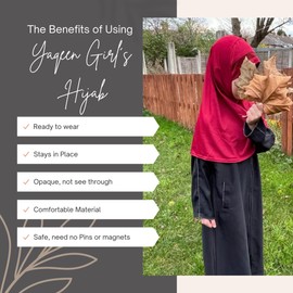 Yaqeen Girls instant headscarf hijab al Amira with glitter borde, readymade pull on scarf, ideal for any occassion school/nursery (Light Pink)