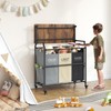 Hoctieon 3 Section Laundry Sorter Cart with Ironing Board, Laundry
