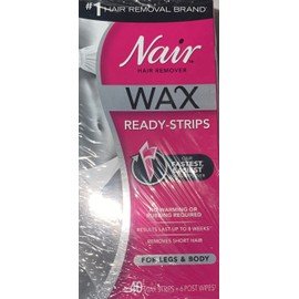 Nair 3 PACK Nair Hair Remover Wax Ready-Strips, 40 X3=120 Wax Strips + 18 Post Wipes
