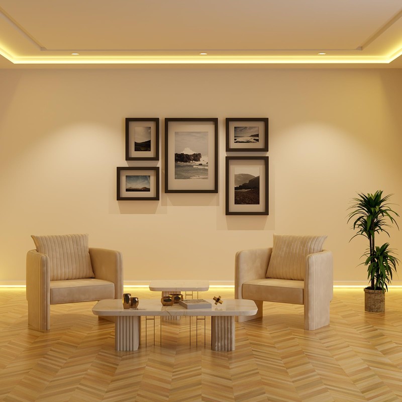 Briwooody 6 Pcs Baseboard Molding with LED Duct 2.6FT/0.8M White
