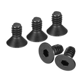 QUARKZMAN #6-32x1/4 Inch Flat Head Socket Cap Screws 10.9 Degree Carbon Steel Hexagonal Socket Countersunk Flat Head Screw Bolts Fasteners Full Thread Black Oxide Pack of 20