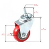 4 Pack Caster Wheels Swivel Plate Stem Casters On Red