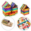 Allazone Sawtooth Wooden Craft Sticks, Wooden Ice Sticks for Art,