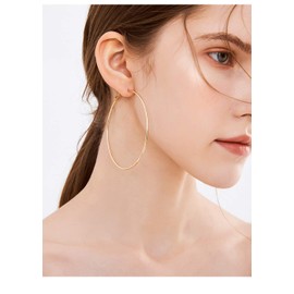 Cocadant Large Gold Hoop Earrings for Women,3 Colors Thin 70mm/2.76inch Silver Hoop Earrings Set Stainless Steel 14K Rose Gold Plated with Hypoallergenic Sterling Silver Post