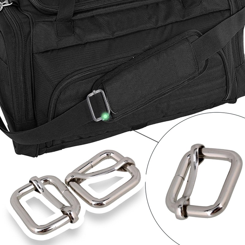 Mxfans 20 x Silver Triglides Slides Webbing Belt Buckles Handbag