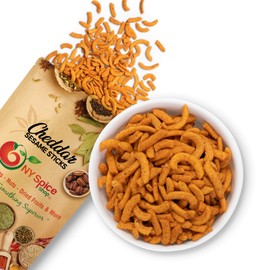 NY Spice Shop Cheddar Sticks - 5 Pound Fresh Sesame Sticks Cheddar - Sesame Sticks Cheddar Snack Mix - Cheddar Snacks - Delicious Cheddar Cheese Sesame Sticks Snacks