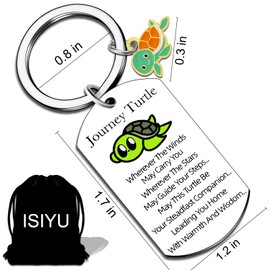 Journey Turtle Keychain Gifts for Women Men Good Luck Cute Sea Travel Turtle Gifts for Friend Family Members Girls Son Birthday Gift Annivesary Friendship Keychain Graduation Teens Farewell Gifts