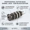 Zhrmzhg 3Pins 1/4" Cylinder Guitar Bass Jack Socket, Chrome(Gun Black)