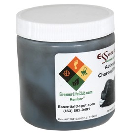Essential Depot Activated Charcoal Powder - 2.5 oz - Safety Sealed HDPE Container with Resealable Cap