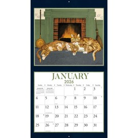 Lang Companies, American Cat 2026 Wall Calendar by Lowell Herrero, 13.4'' X 12'', 12-Month Calendar with Stapled Binding