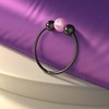 Black Nose Ring Pink Opal 20 Gauge 925 Silver Black