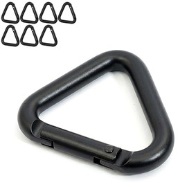 Kobe Radiant Triangular Carabiners, 8 Pieces, Strength Approx. 154.3 lbs (70 kg), Aluminum, Anodized Finish, For Tarps and Tents (Mud/Black, 8 Pieces)