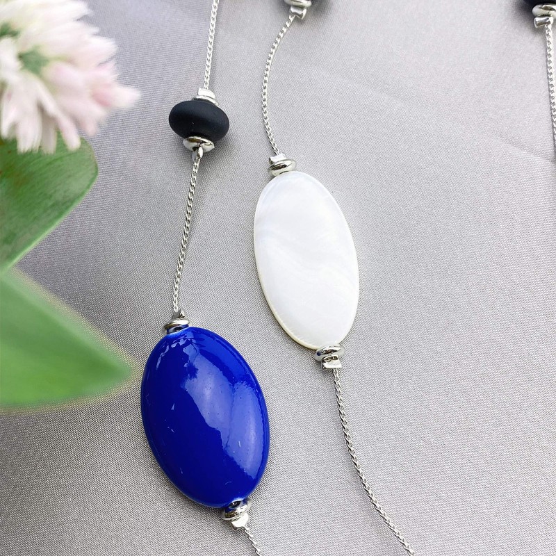 FIRSTMEET 2 Layer Statement red and black Beads Collar Necklace