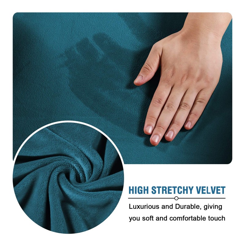 H.VERSAILTEX Real Velvet Plush 3 Piece Stretch Sofa Covers Couch