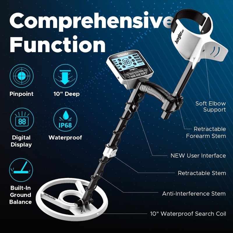 Hazlewolke Metal Detector for Adults, 5 Professional Mode with Higher