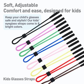 fusanwin Kids Glasses Strap - Sunglasses Straps Rope for Boys, Girls and Toddler - Adjustable Eyeglass Holders Around Neck - Eyeglasses Strap Eyewear cords String Lanyard Chain Retainer - 3Pcs (Pink)