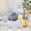 Glass Candle Holders, 3 Pieces Crystal Clear Candlesticks with Elegant