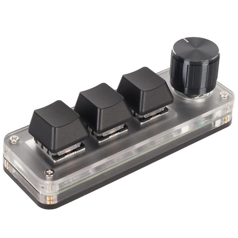 USB Mini 3 Key Keypad with Knob DIY Programmable Type