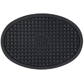 American Metalcraft TRVO53 Cast Iron Silicone Trivets, 5.5" Length x 3.75" Width, Black