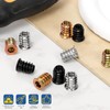 Glarks 50pcs Black M6 x 15mm Threaded Inserts Nuts, Carbon