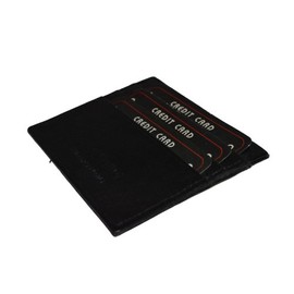 Leatherboss Genuine Leather Super Slim Single Piece Card Holder Wallet for men women, Black