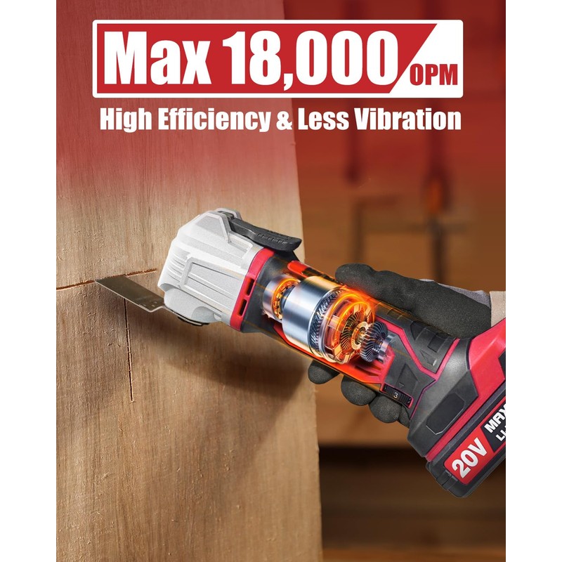 AVID POWER Cordless Oscillating Tool 20V Battery Powered Oscillating Multitool