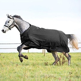 HORZE Nevada Medium Weight 1200D Waterproof Horse Turnout Blanket (200g Fill) - Black - 56