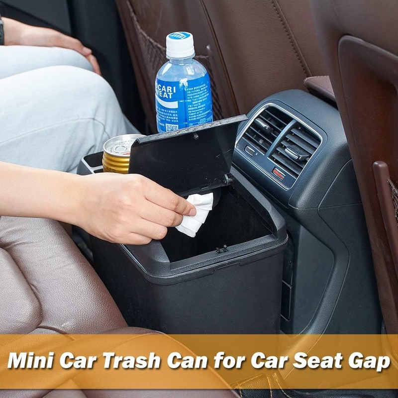 JSCARLIFE Cost-Effective Interior Trash Can for Vehicle Multi-Functional Storage Box
