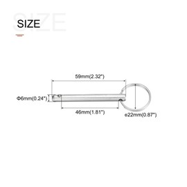 METALLIXITY Quick Release Pins (6mmx59mm), Carbon Steel Pull Pin - for Shipbuilding, Ship Outfitting, Boat Top
