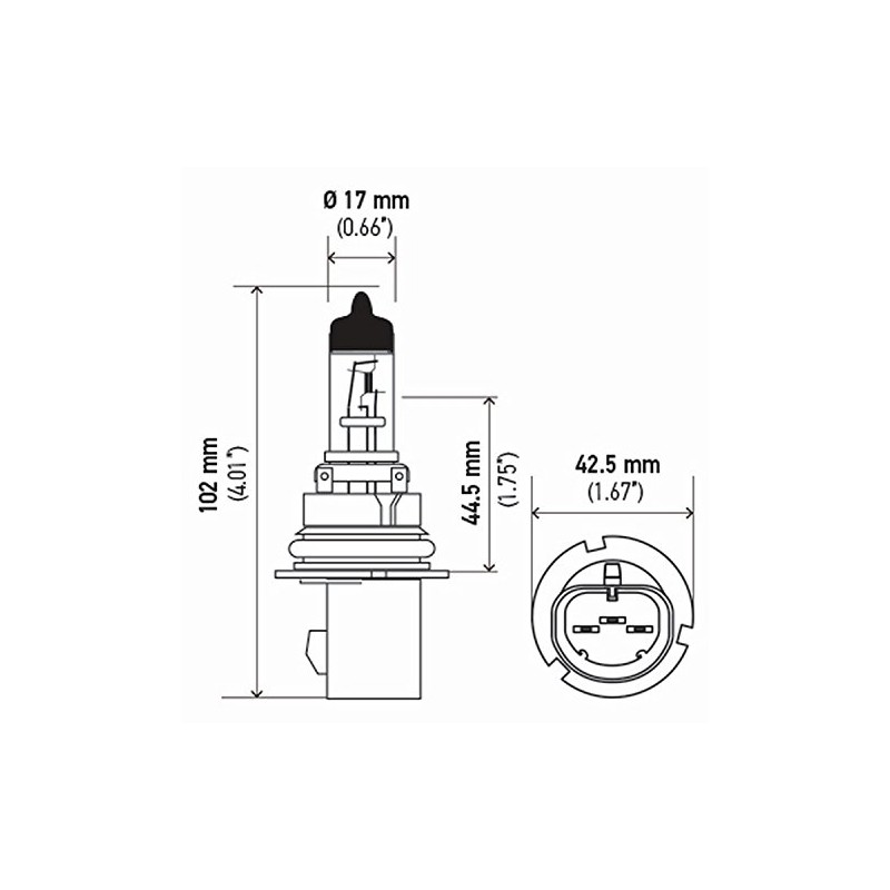 HELLA 9007SB Single Blister Standard Halogen Bulb, 12V, 65/55W