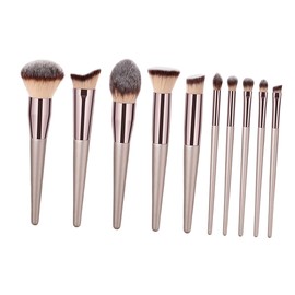 FOMIYES Professional Makeup Brush Set 10 Pcs Foundation Powder Eye Shadow Lip Brush Travel Size Beauty Tools for Beginners Enthusiasts