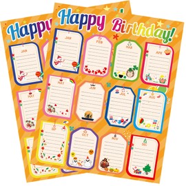 Happy Birthday Poster 2 Pack Birthday Chart for Classroom Calendar Bulletin Board Decorations Gift Tags Festival Party for Preschool Wall Decor Teacher School Supplies 19.69" X 15.75"(Fold Package)