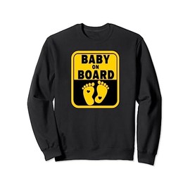 Baby On Board Signage Sign Mom To Be Pregnancy Announcement Sweatshirt, black